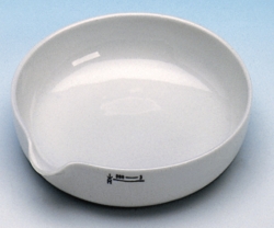 Evaporating basins, porcelain, shallow form