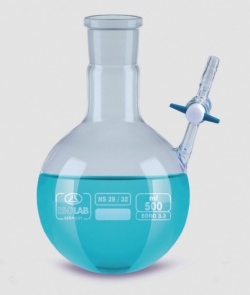 Nitrogen flasks with stopcock, borosilicate glass 3.3